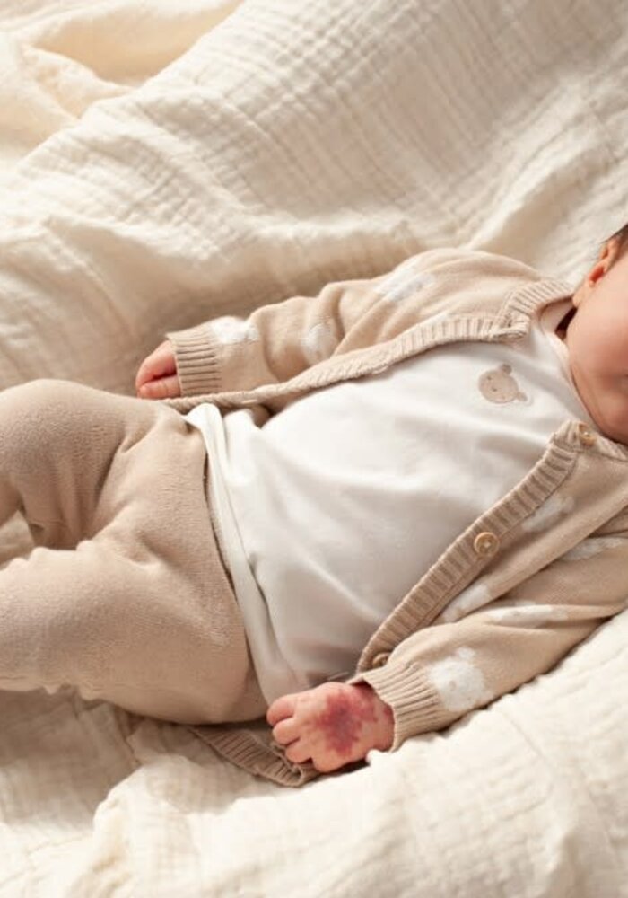 Feetje Broek gebreid - The Knits Zand melange