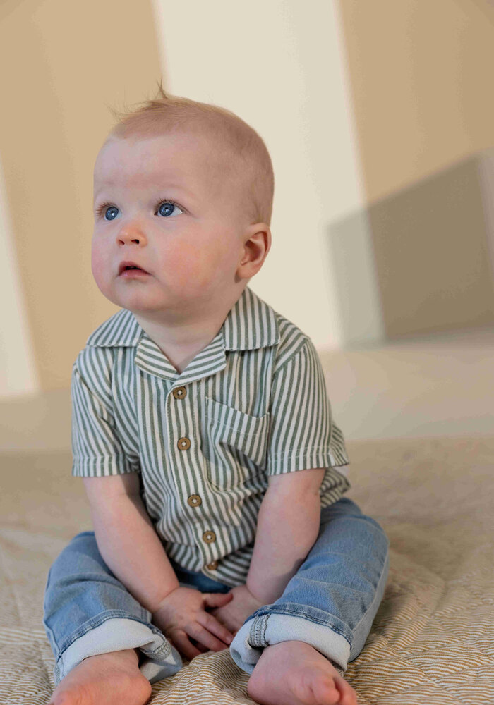 Noppies Shirt SS stripe Khaki