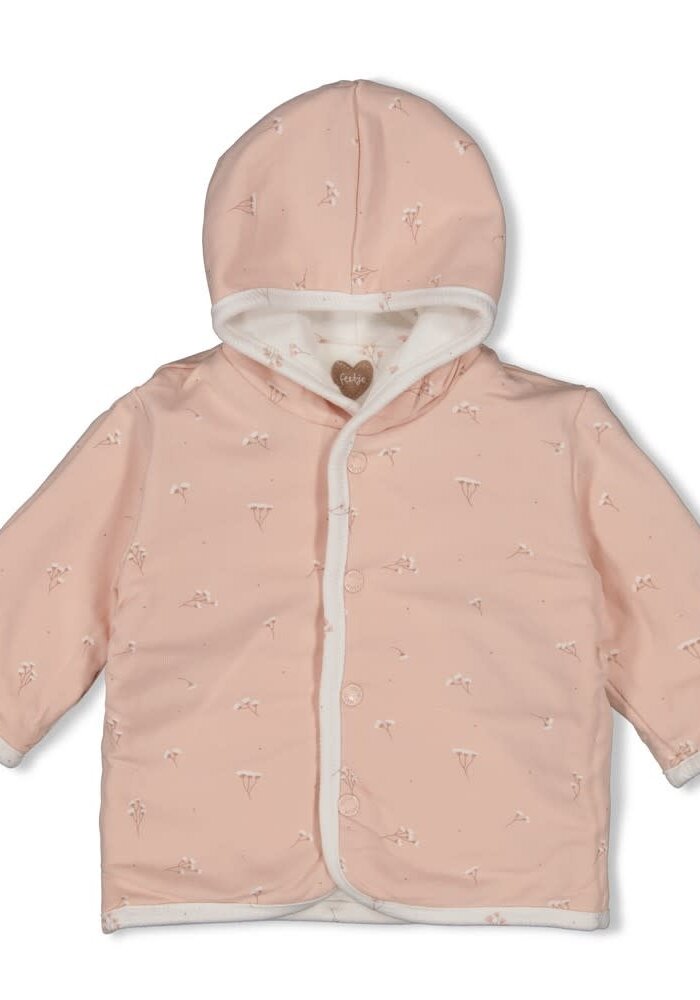 Feetje Omkeerbaar jasje met capuchon AOP - Delicate Flower Offwhite
