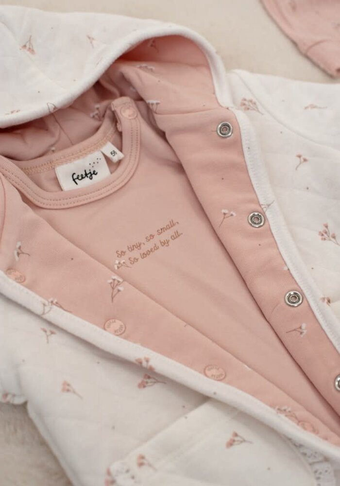 Feetje Omkeerbaar jasje met capuchon AOP - Delicate Flower Offwhite