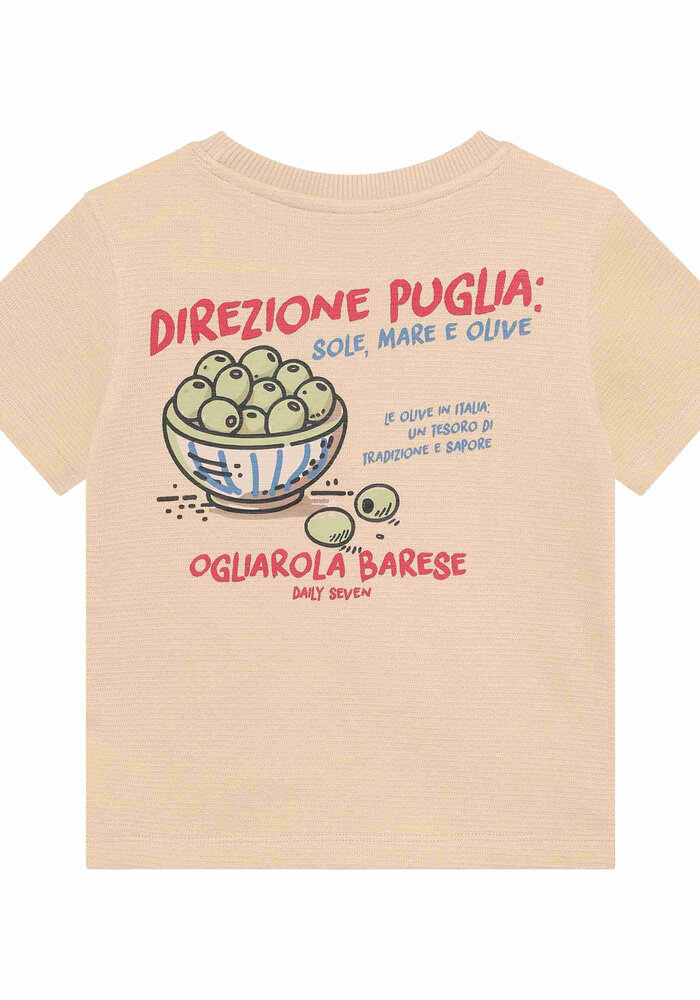 Daily Seven T-shirt Backprint Latte Sand