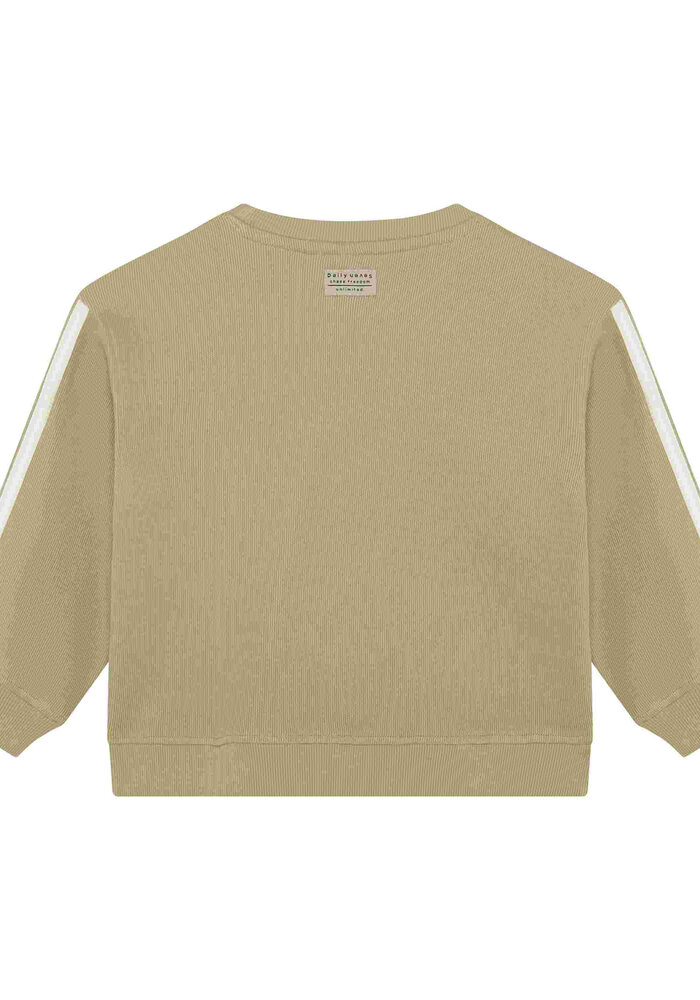Daily Seven Oversized Sweater Tape Pale Olive Green