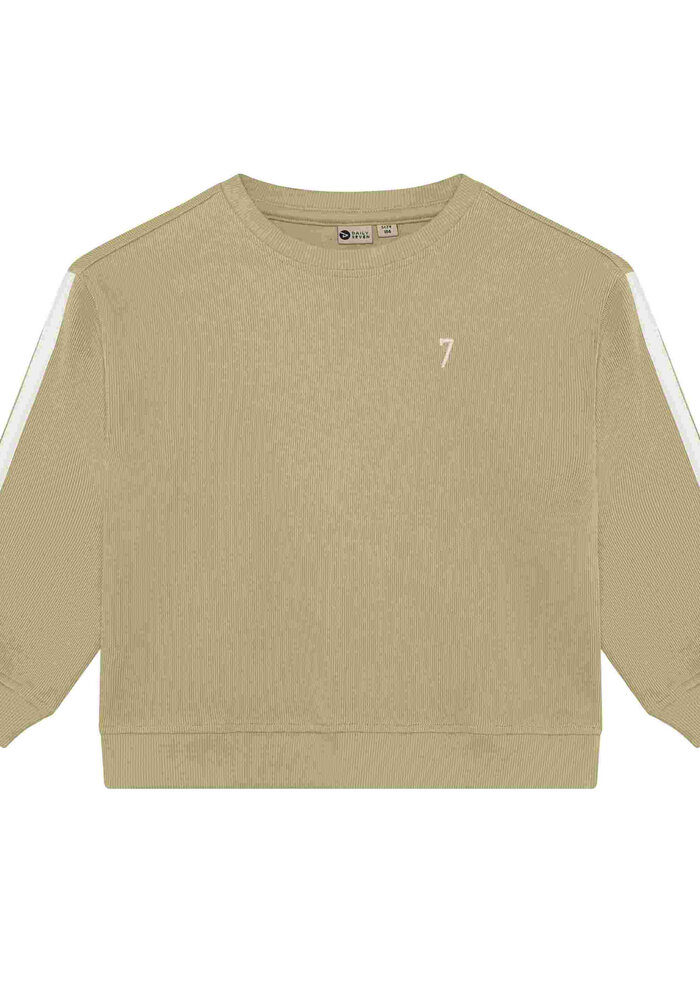 Daily Seven Oversized Sweater Tape Pale Olive Green