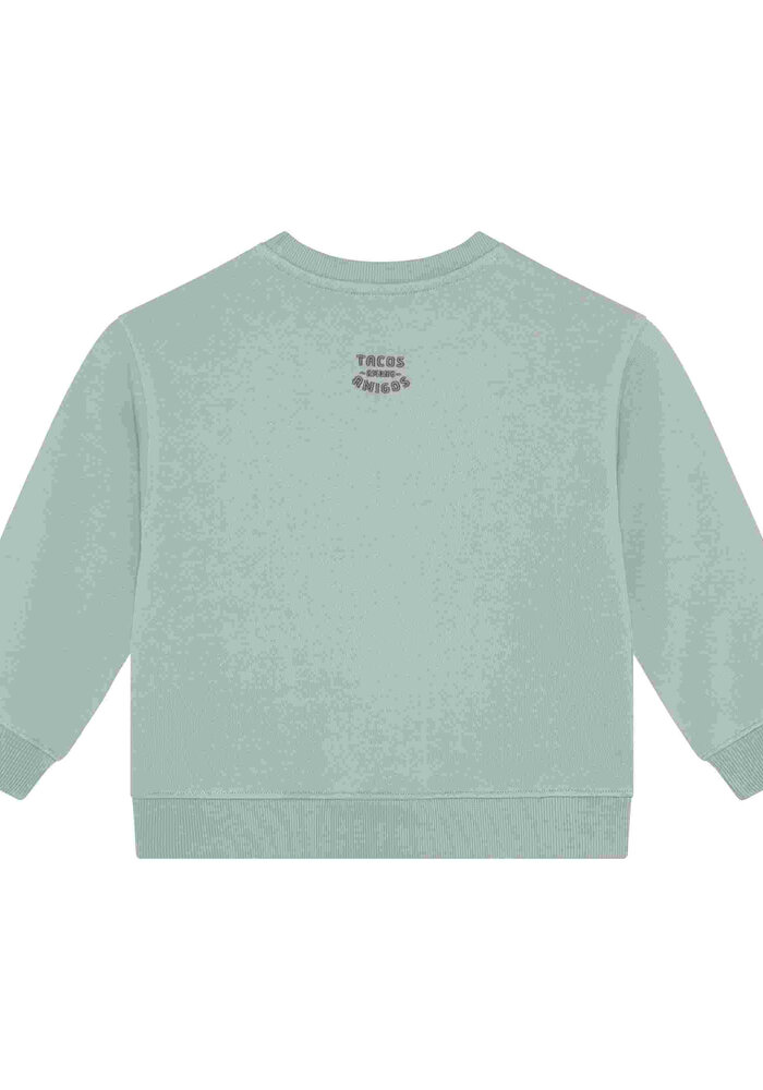 Daily Seven Oversized Sweater Print Green Milieu