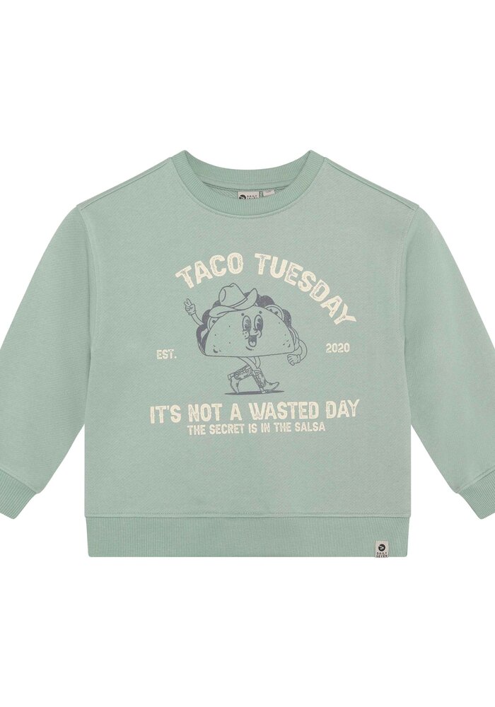 Daily Seven Oversized Sweater Print Green Milieu