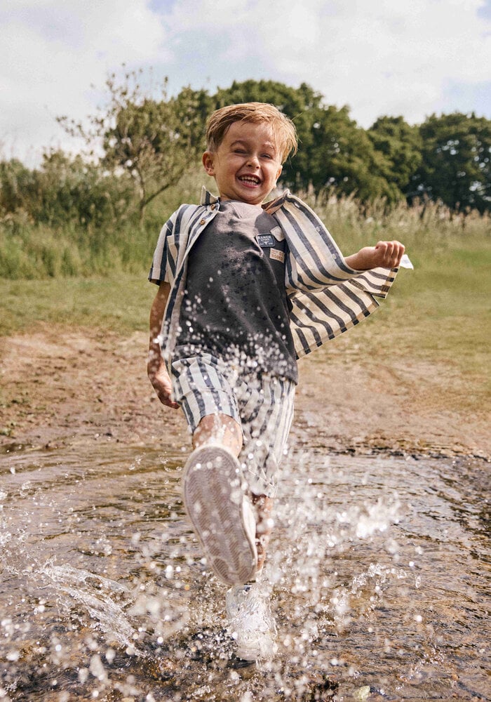 Daily Seven Cotton Stripe Shorts Thunderstorm
