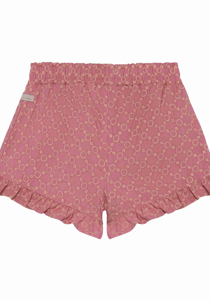 Daily Seven Ruffle Shorts Broderie Heather Rose
