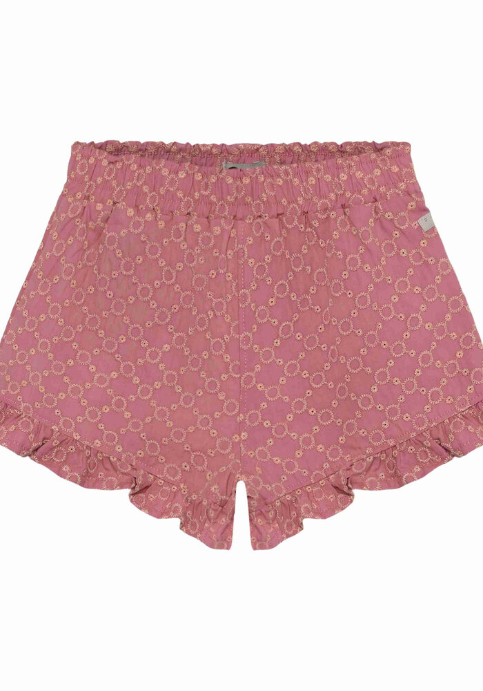 Daily Seven Ruffle Shorts Broderie Heather Rose