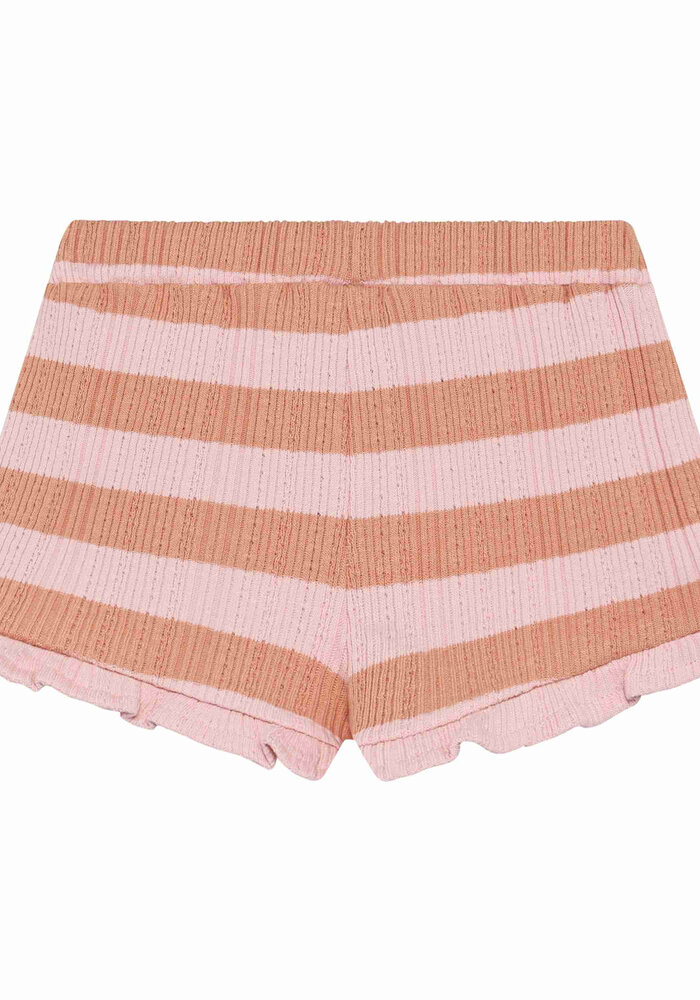 Daily Seven Ruffle Shorts Fancy Stripe Silver Pink