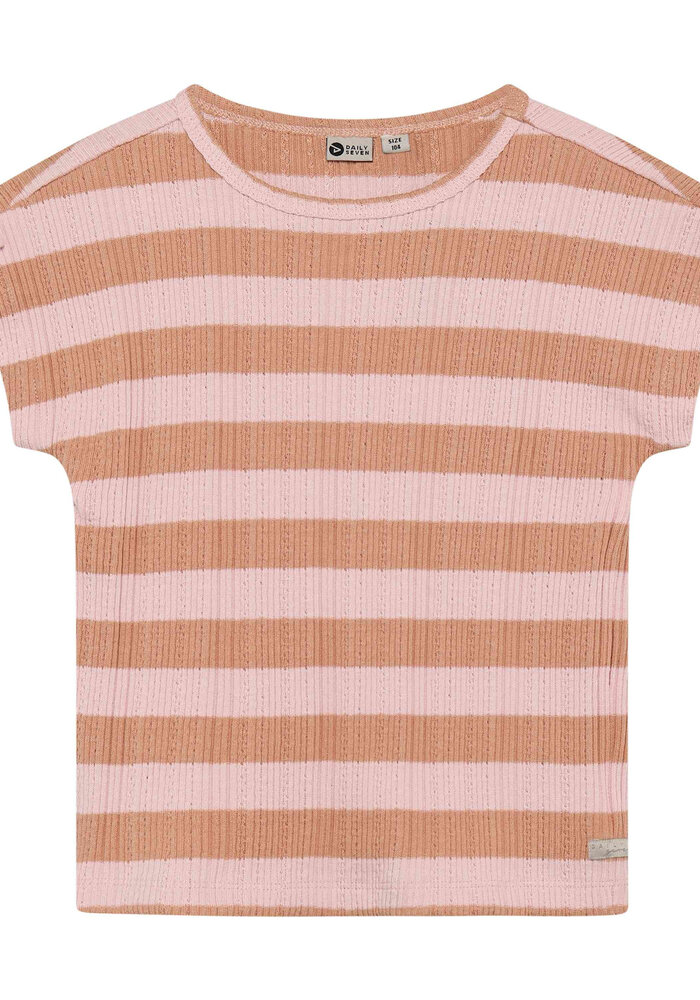 Daily Seven T-shirt Fancy Stripe Silver Pink