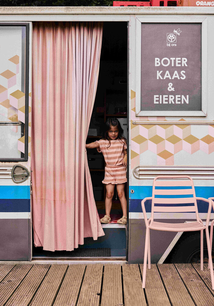 Daily Seven T-shirt Fancy Stripe Silver Pink