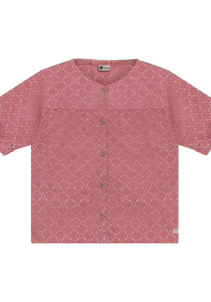Daily Seven Shirt Ruffle Broderie Heather Rose