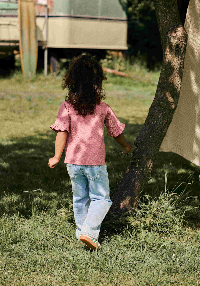 Daily Seven Shirt Ruffle Broderie Heather Rose