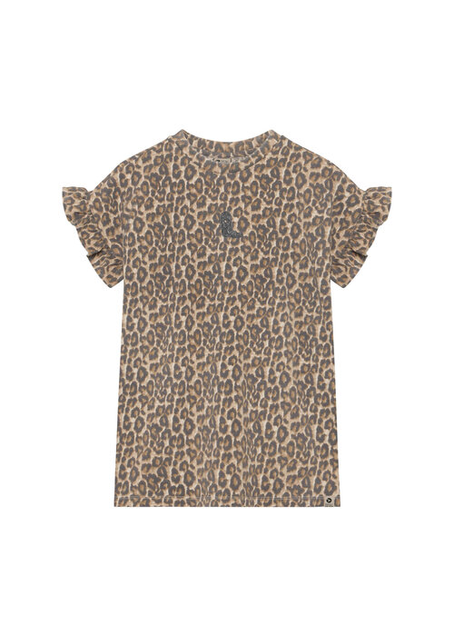 Daily seven Daily Seven T-shirt Dress Allover Print Sandshell