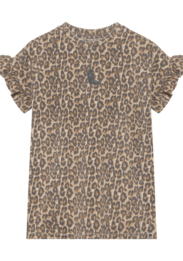 Daily Seven T-shirt Dress Allover Print Sandshell