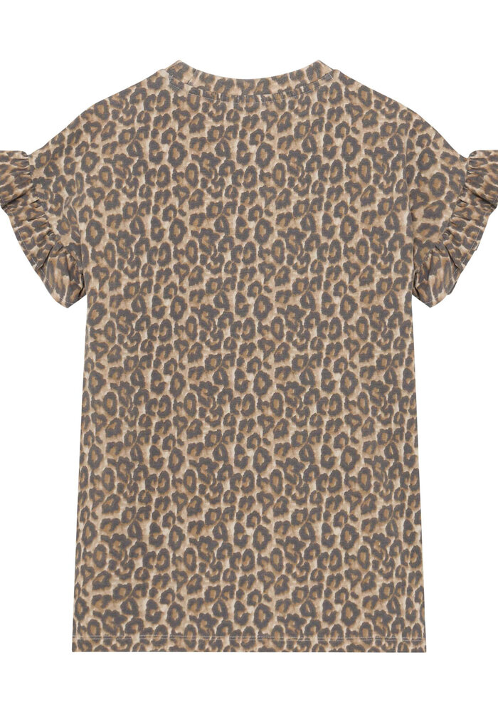 Daily Seven T-shirt Dress Allover Print Sandshell