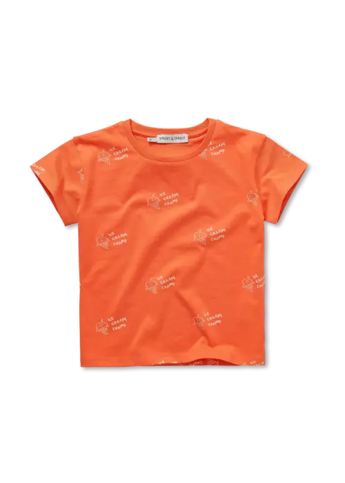 Sproet & Sprout Sproet & Sprout T-shirt ice cream print orange