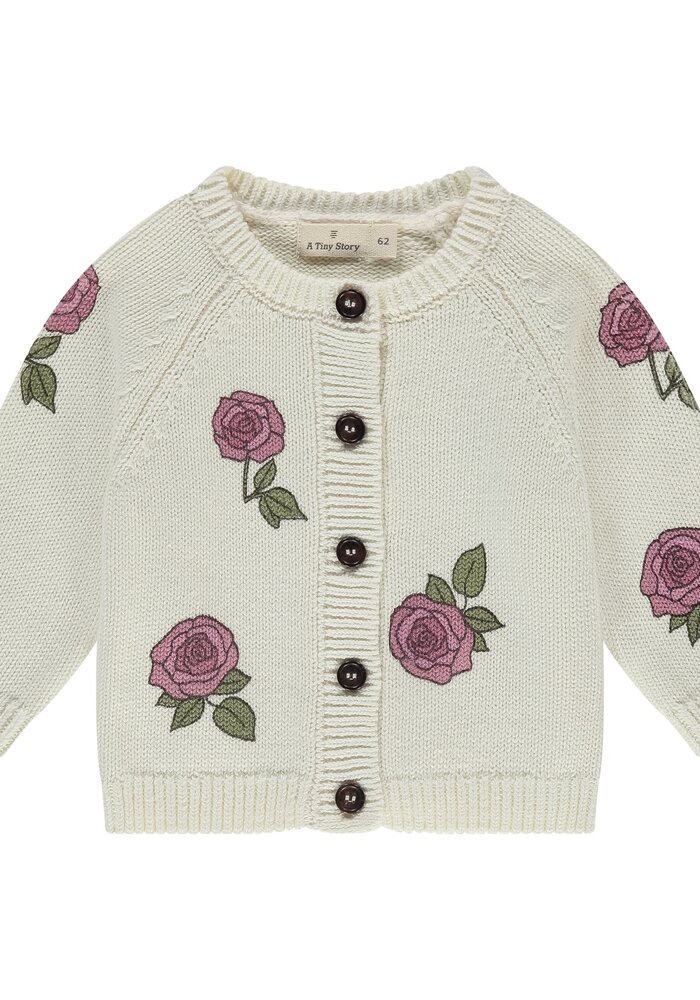 A TINY STORY baby cardigan Ecru