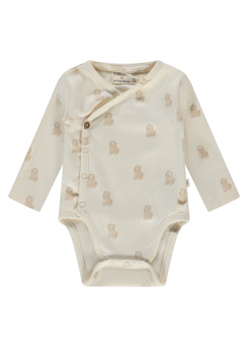 A TINY STORY A TINY STORY baby romper long sleeve Ecru