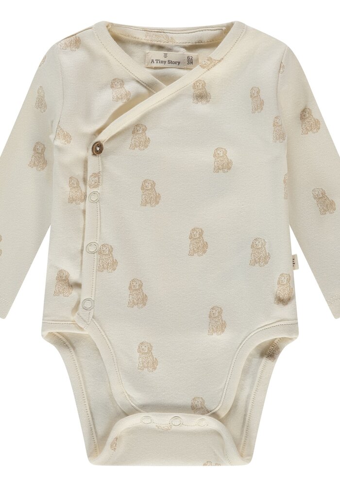 A TINY STORY baby romper long sleeve Ecru