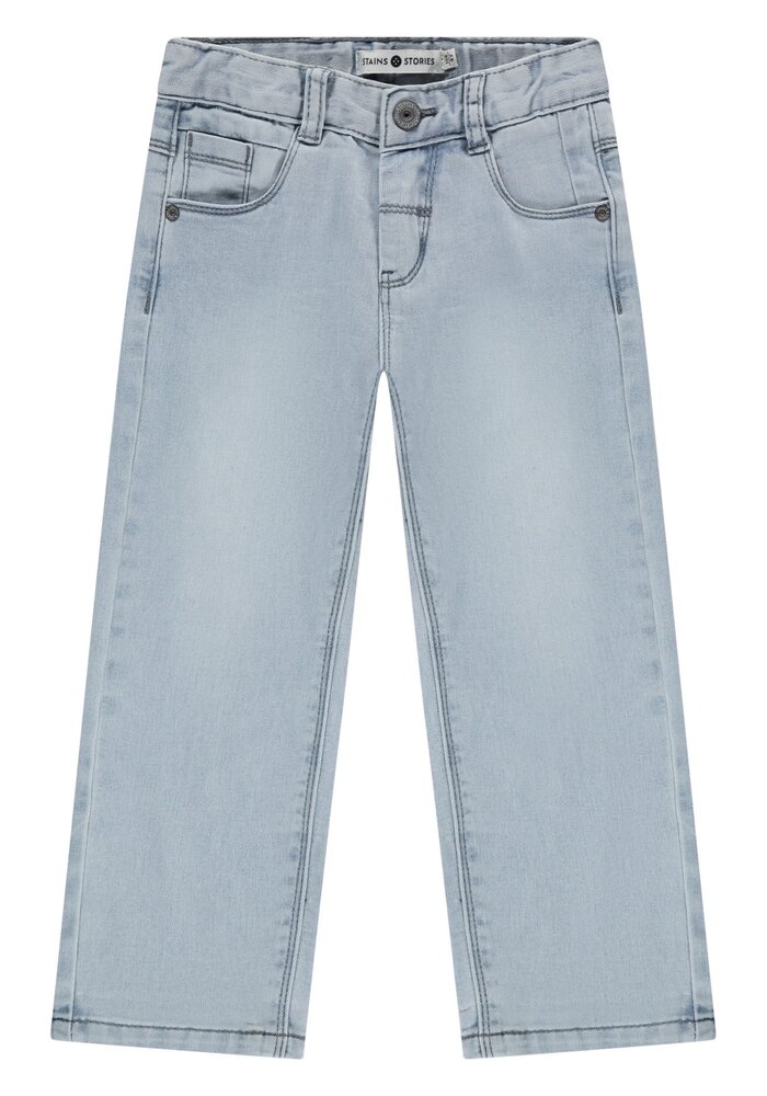 Stains and Stories boys denim wide fit Light blue denim