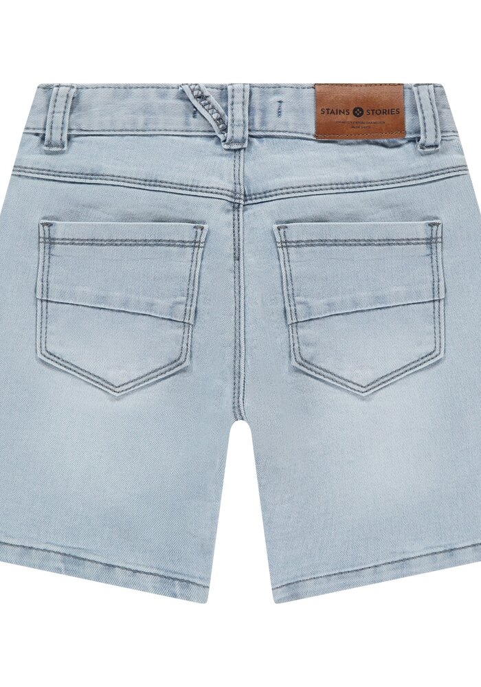 Stains and Stories boys denim short Light blue denim