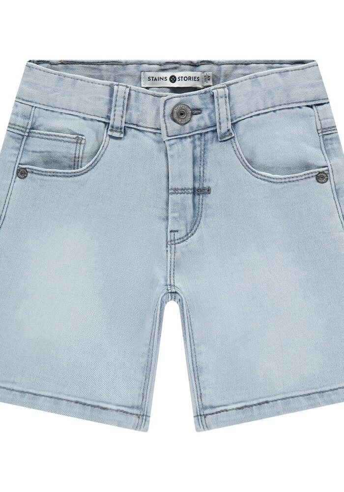 Stains and Stories boys denim short Light blue denim