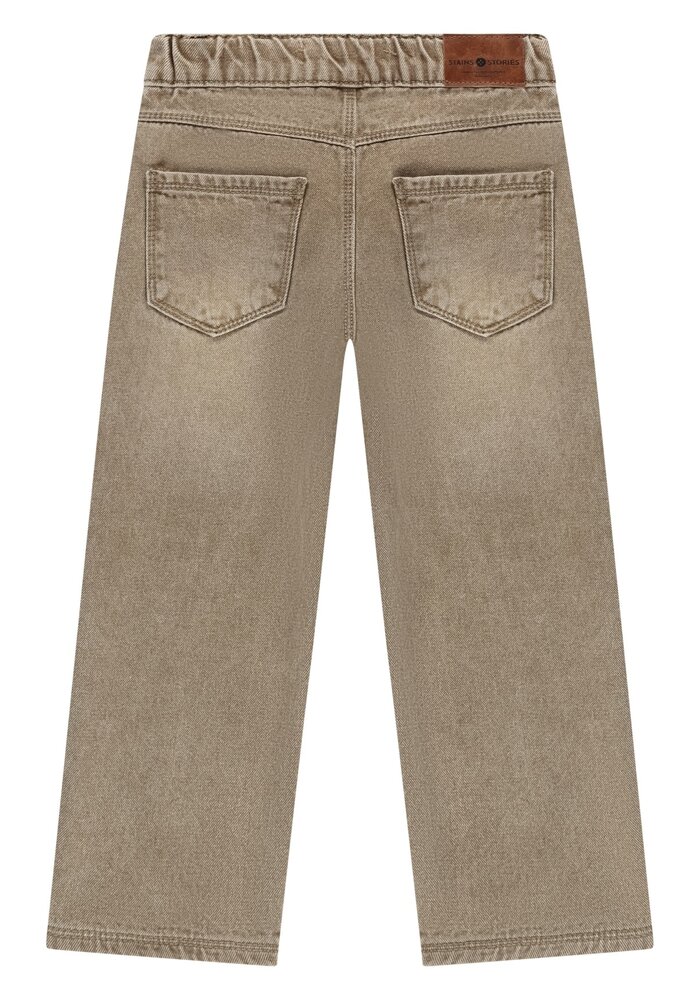 Stains and Stories boys pants wide fit Sand