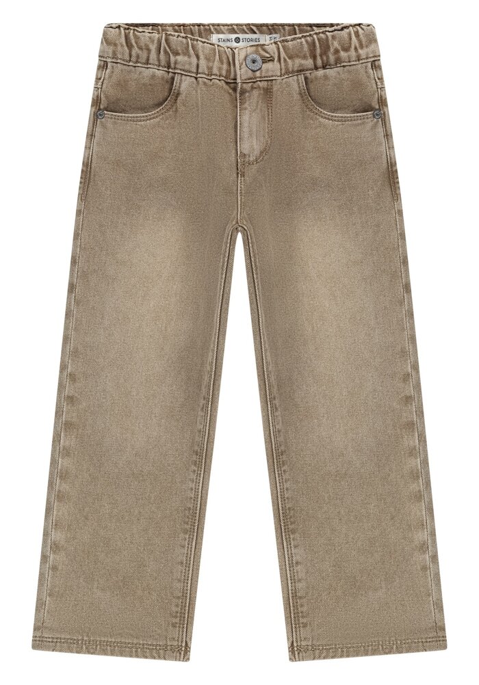 Stains and Stories boys pants wide fit Sand