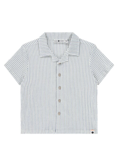 STAINS AND STORIES Stains and Stories boys shirt short sleeve Royal