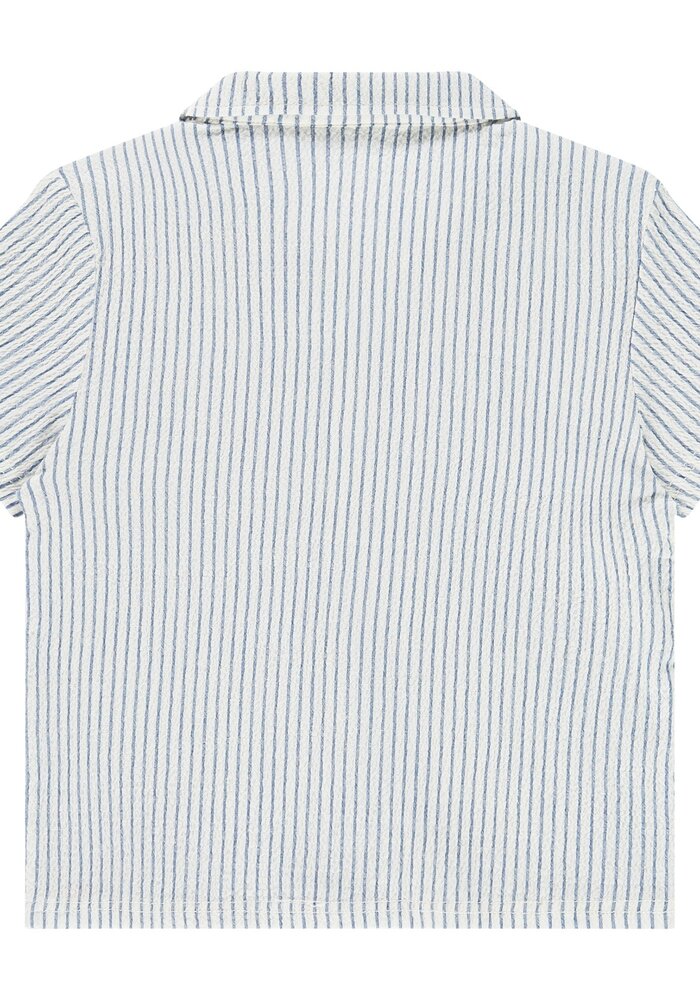 Stains and Stories boys shirt short sleeve Royal