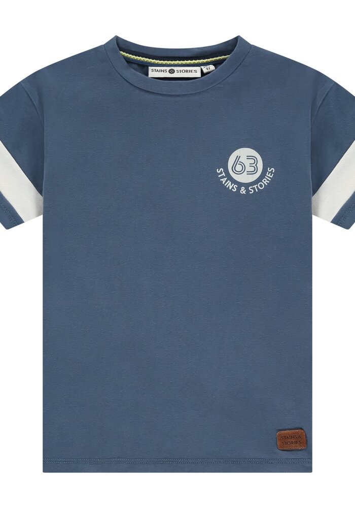 Stains and Stories boys t-shirt short sleeve wide fit Water I