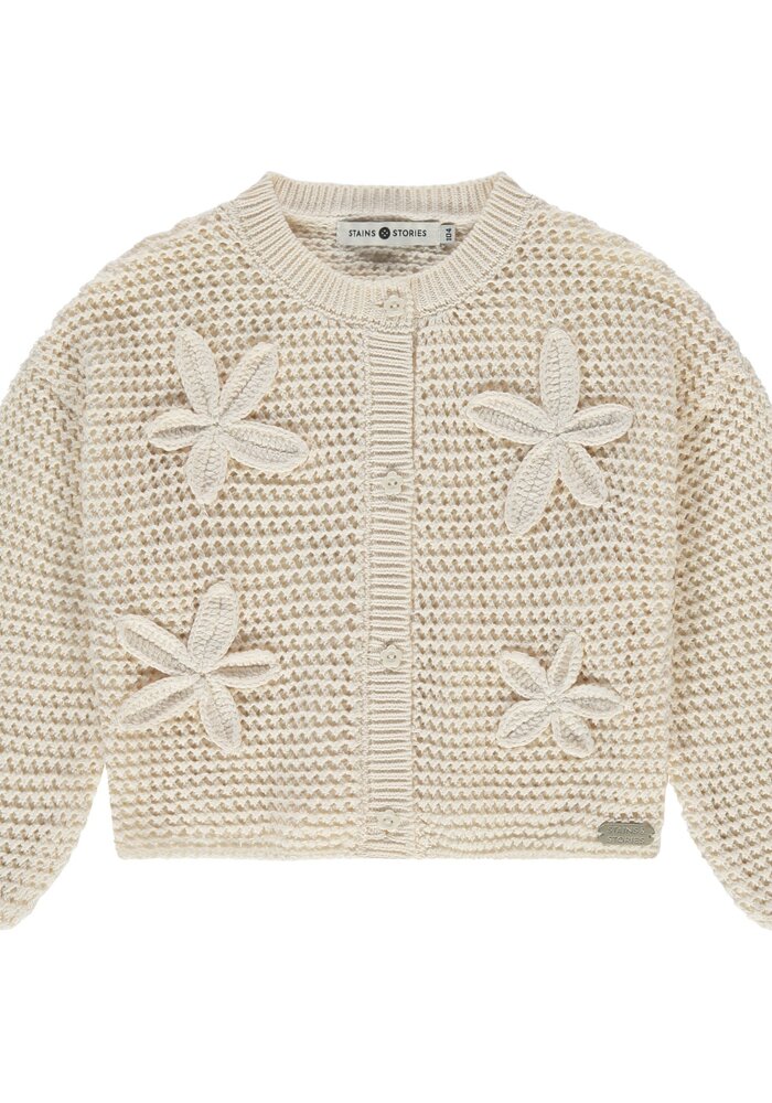 Stains and Stories girls cardigan Ivory