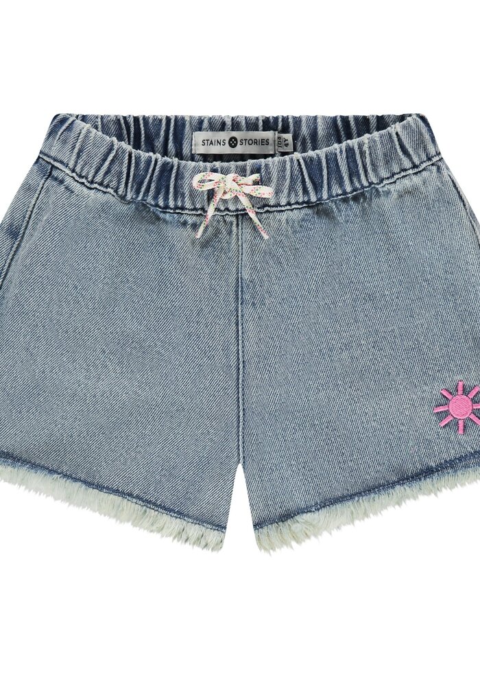 Stains and Stories girls denim short Light blue denim