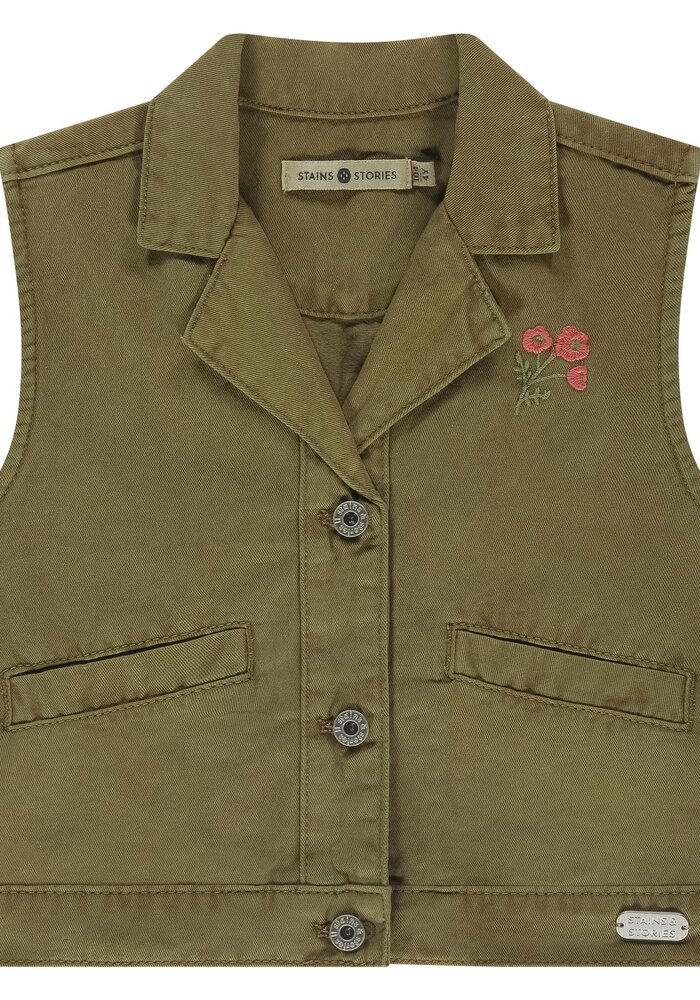 Stains and Stories girls gilet Army
