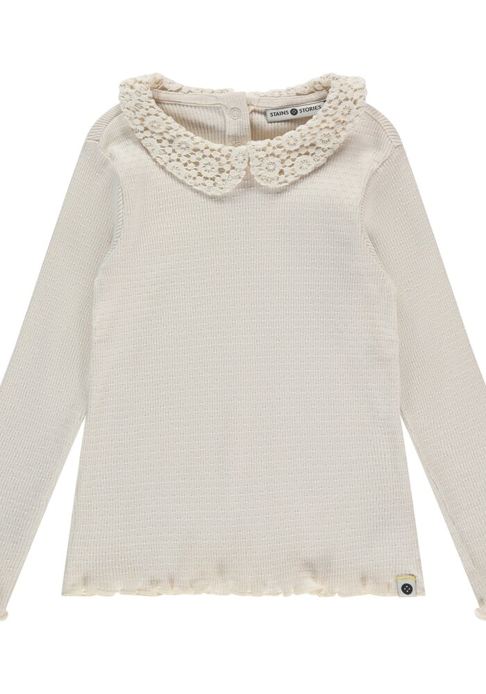 Stains and Stories girls t-shirt long sleeve Ivory