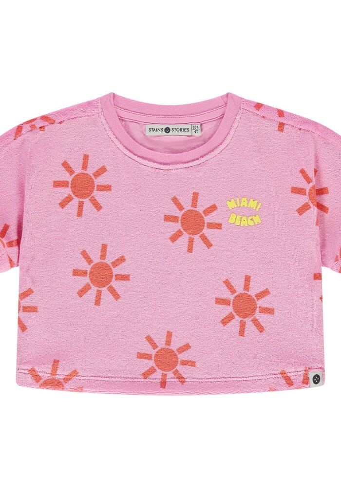 Stains and Stories girls t-shirt short sleeve Neon Pink