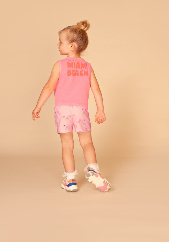Stains and Stories girls t-shirt sleeveless Neon Pink