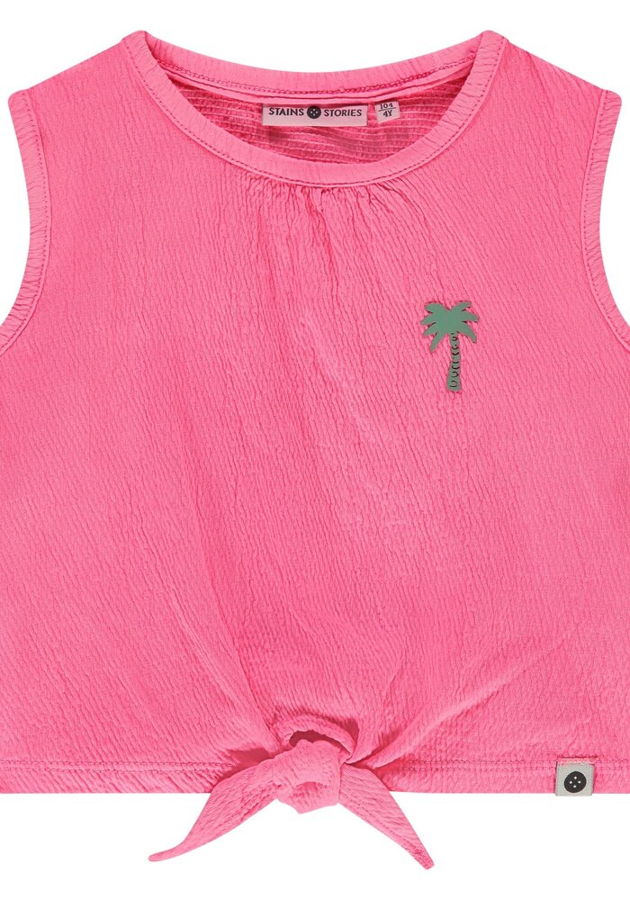 Stains and Stories girls t-shirt sleeveless Neon Pink