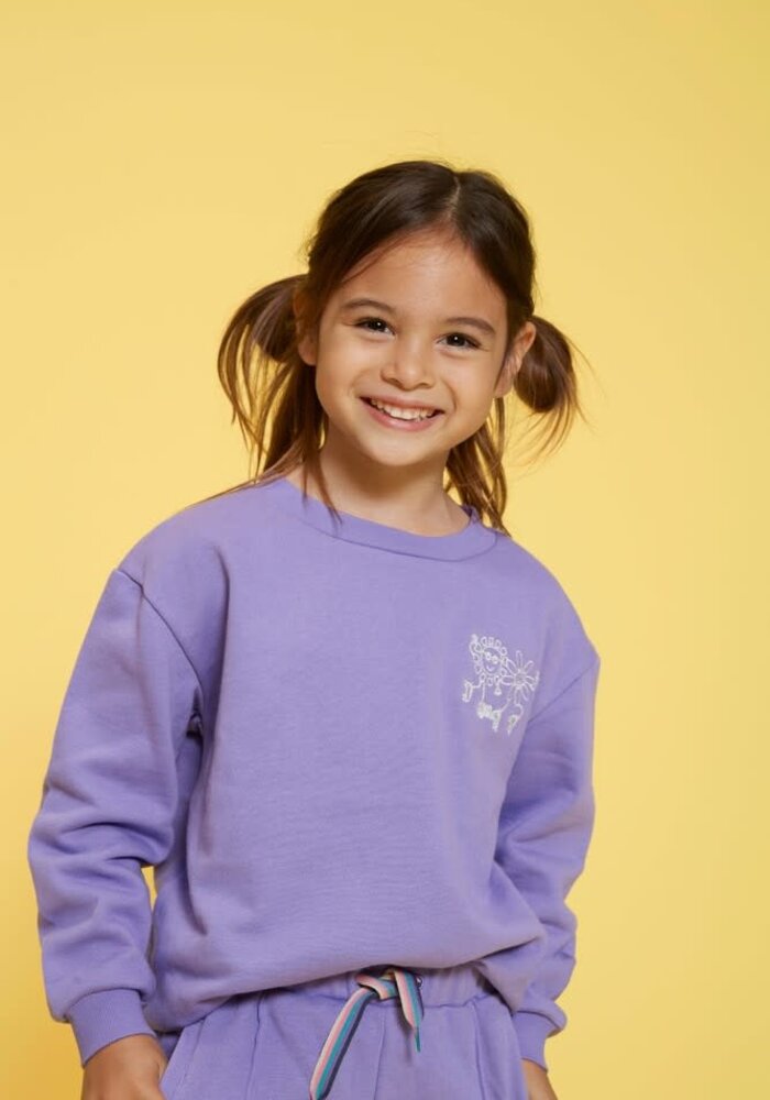 Jubel Sweater met backprint - Rolling into Spring Paars