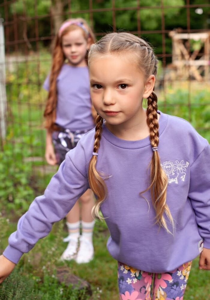 Jubel Sweater met backprint - Rolling into Spring Paars