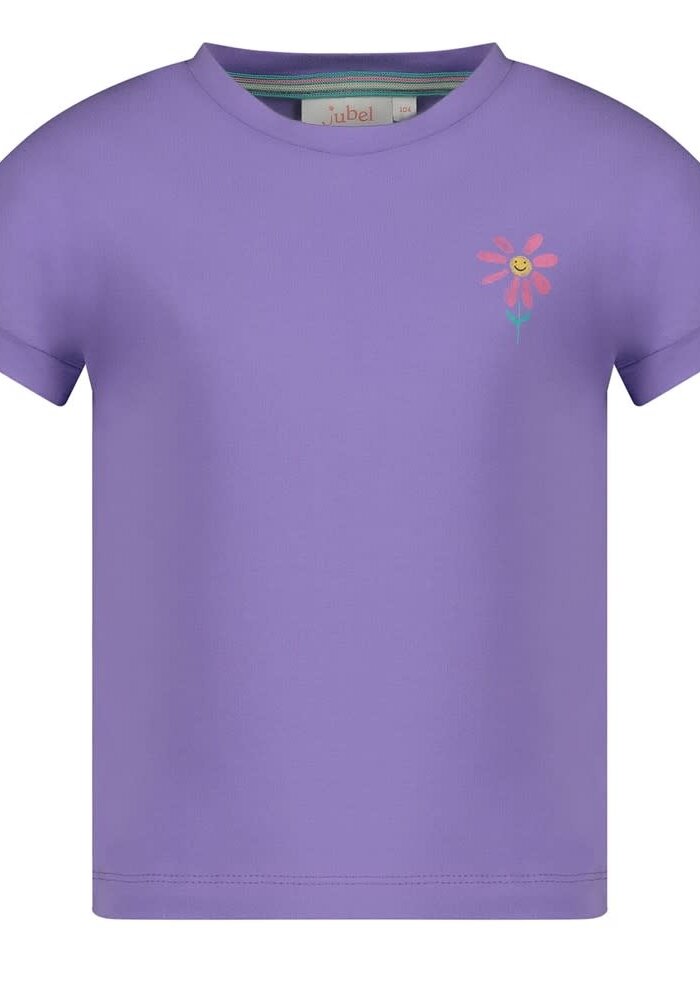 Jubel T-shirt met backprint - Rolling in to Spring Paars