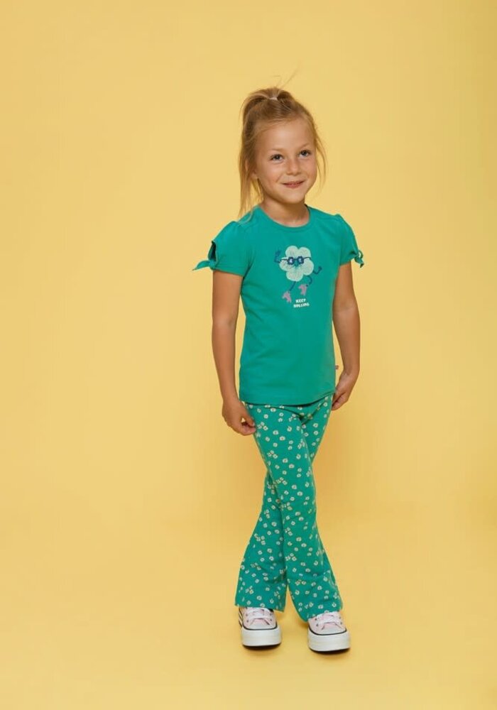 Jubel Flared broek AOP - Rolling into Spring Groen