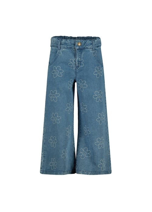 Jubel Jubel Jeans wide leg AOP - Rolling into Spring L.blauw denim