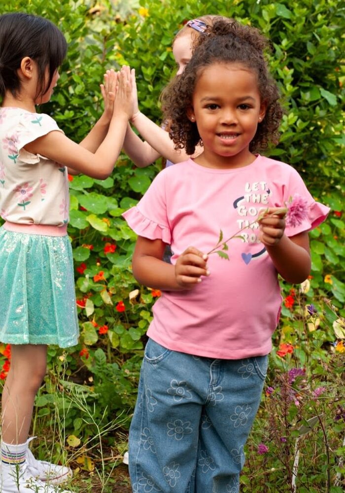 Jubel Jeans wide leg AOP - Rolling into Spring L.blauw denim