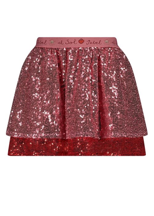Jubel Jubel Pailetten rok - Salsa Sunset Roze