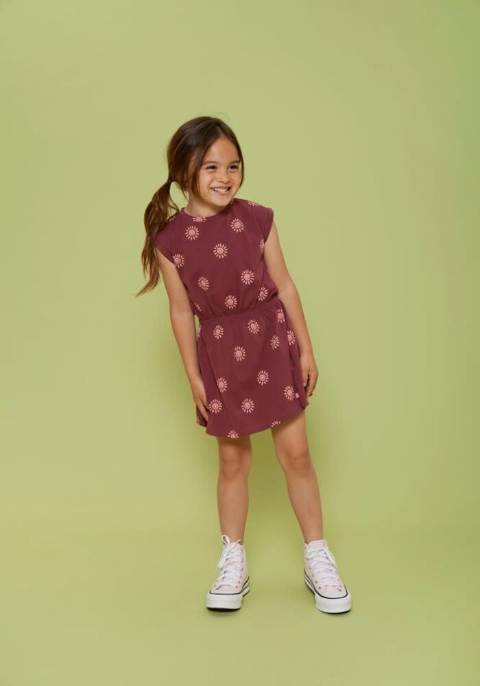 Jubel Jurk AOP - Salsa Sunset Bordeaux