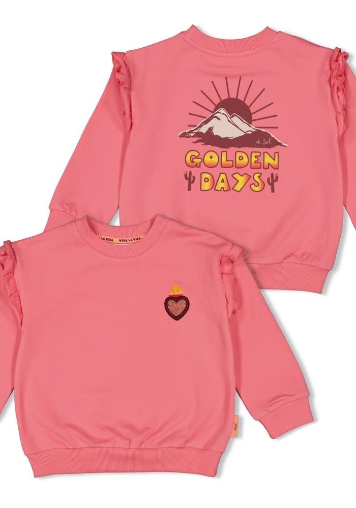 Jubel Sweater met backprint - Salsa Sunset Roze