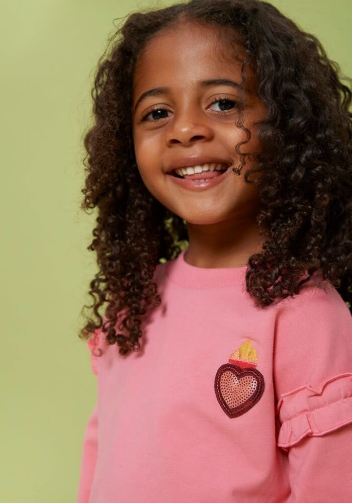 Jubel Sweater met backprint - Salsa Sunset Roze