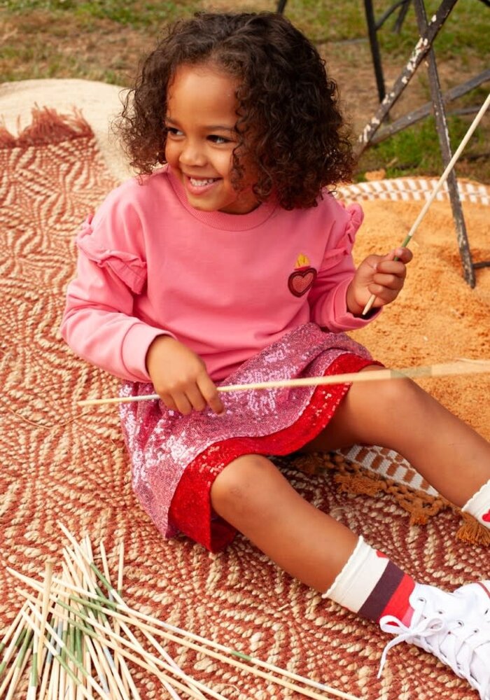 Jubel Sweater met backprint - Salsa Sunset Roze